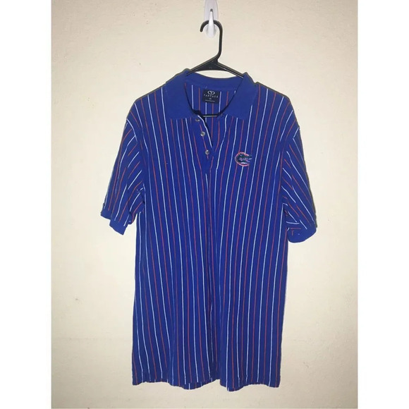 Mens Vantage Polo Size Large University of Florida Gators Blue Orange Striped - Picture 1 of 2
